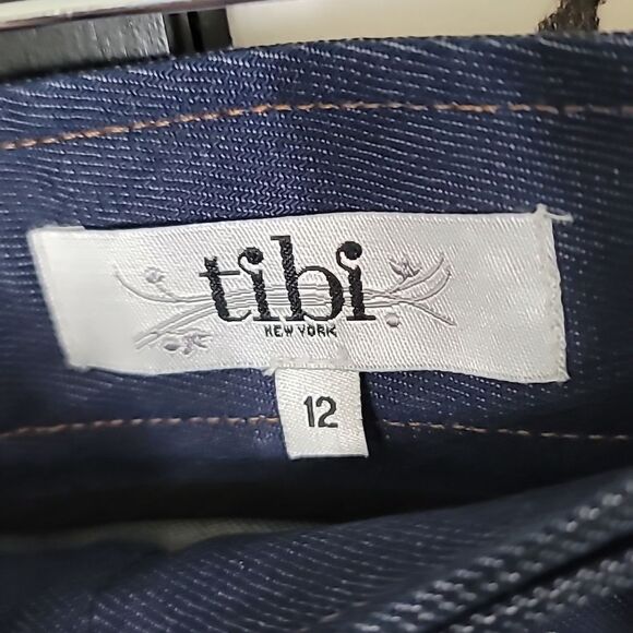 Tibi Dark Blue Denim Skirt with Button Accents - Picture 4 of 8